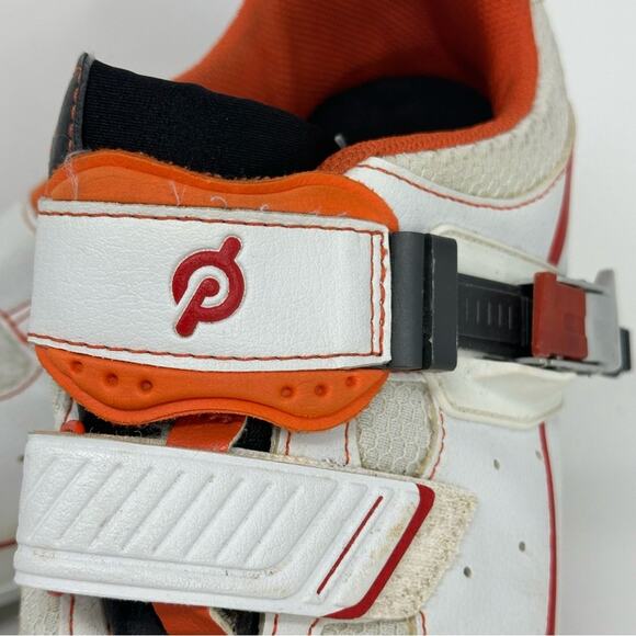 Men’s Peloton Biking Cycle Shoes - WHITE & ORANGE - Picture 6 of 16